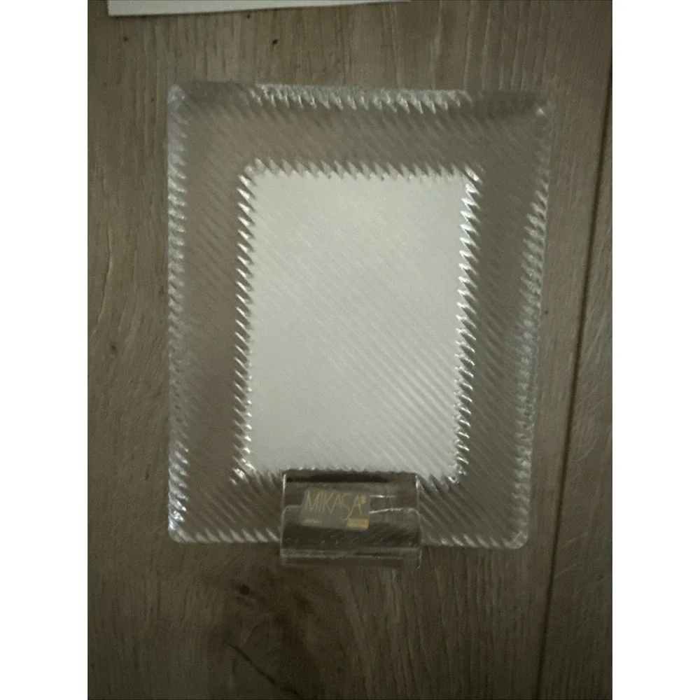 NEW Mikasa Crystal Wave PatternNew With‎ Tag & Box Picture Frame 4 X 3